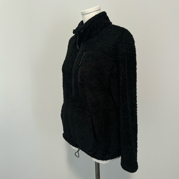 PINK Victoria’s Secret Black Sherpa Half Zip Fleece Sweater - Picture 6 of 15